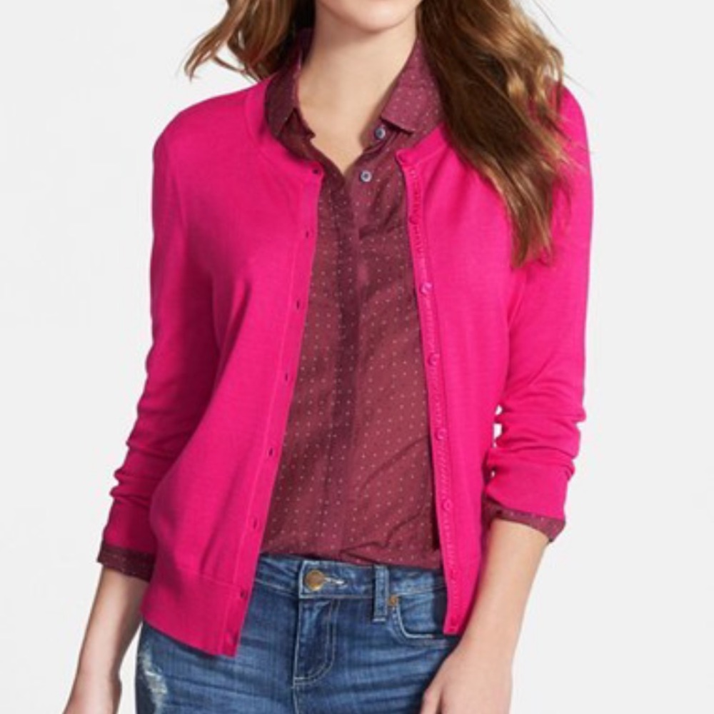 Halogen Fuchsia Pink Cardigan Sweater